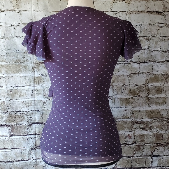 🔥NY&Co Polka Dot Ruffle Blouse - Picture 3 of 7